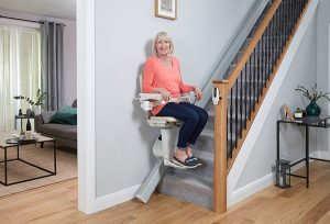 Woman on stairlift